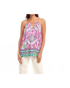 Karen Kane Kira Keyhole Tank Top - Multicolor