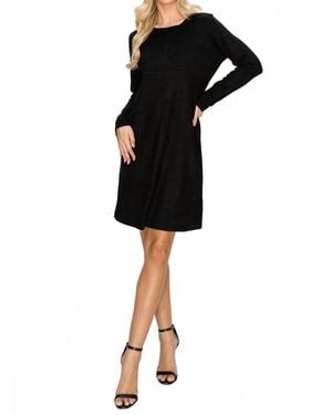 Joh Aurora Round Neck With Pocket Dress - Black