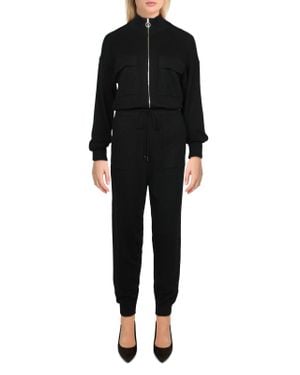 Jonathan Simkhai Wool Blend Ribbed Trim Jumpsuit - Black