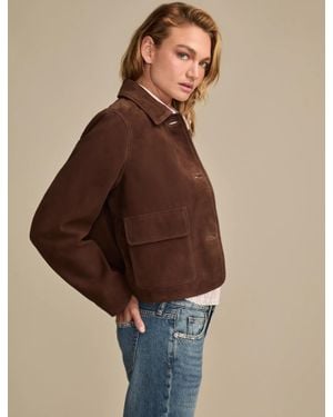 Lucky Brand Suede Leather Jacket - Brown
