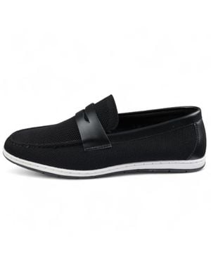 Infinity Leather Breathable Loafers Lightweight Slip-On - Black