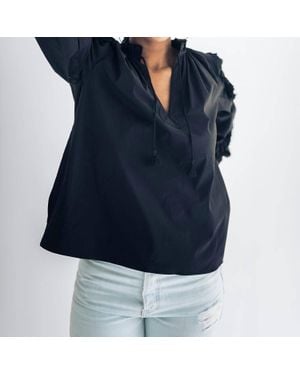 falcon park Ruby Peasant Top - Blue