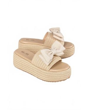 Makers Raffia Bow Sandals - Natural