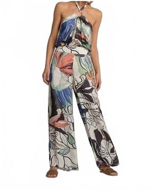 Elan Botanical Resort Pants - Blue