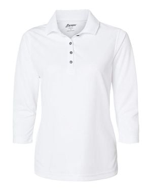 Paragon Lady Palm Three-Quarter Sleeve Polo - White