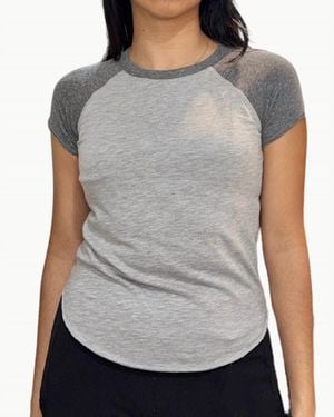 NSF Tommy Colorblock Raglan Crew Top - Gray