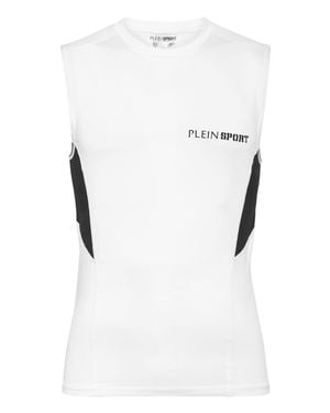 Philipp Plein Technical Jersey T-Shirt Sleeveless - White