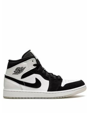 Nike Air Jordan 1 Mid Special Edition Diamond Sneakers - Black