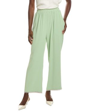 Gracia Embellished Hem Pant - Green
