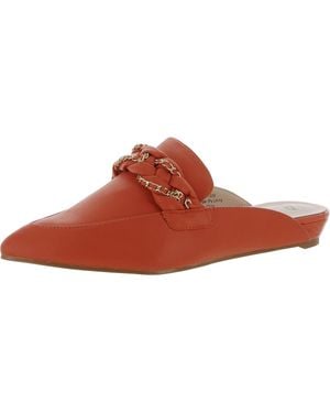 Bellini Finally Faux Leather Slip On Mules - Red