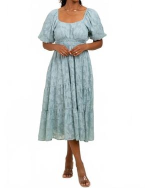 Wishlist Embroidered Midi Dress - Blue