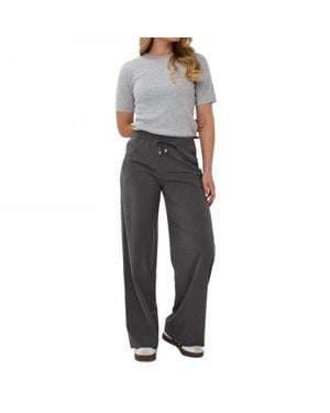 EsQualo Tessina Rib Short Sleeve Studs Top - Gray