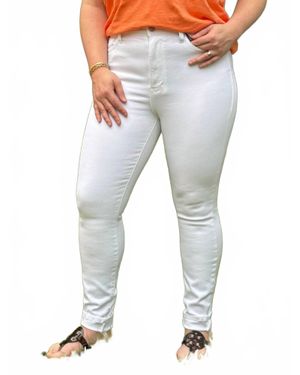 Judy Blue Blank Check Skinny Jeans - Gray