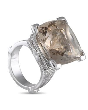 Pasquale Bruni 18K 1.10Ct Diamond And Smoky Quartz Eiffel Tower Ring Pb10-050125 - Metallic