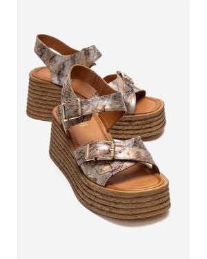 Forever & Always Shoes Mirette Leather Platform Sandal - Brown