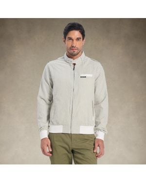 Members Only Seersucker Iconic Racer Jacket - Gray