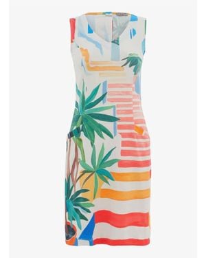 Dolcezza Pots On The Stairs Summer Dress - White