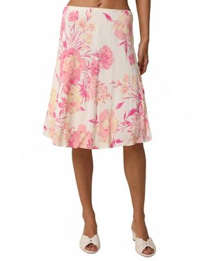 Olivaceous Rosavelle Garden Midi Skirt - Pink