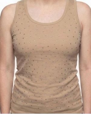 A.Z.I. Everyday Jade Rhinestone Tank - Natural
