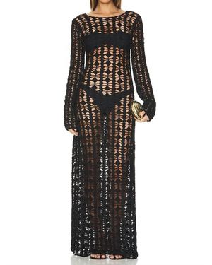 Beach Riot Ariana Crochet Maxi Dress - Black