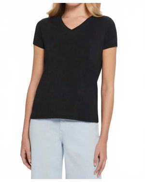 Goldie Short Sleeve Organic Boy V-Neck Tee - Black