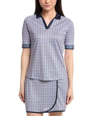 Callaway Apparel Chev Geo 1/2 Sleeve Top - Blue