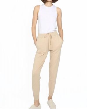 Minnie Rose Cotton Cashmere Frayed Jogger - White