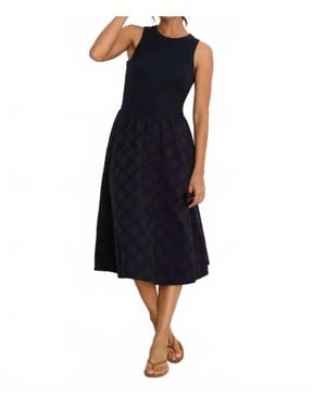 NIC+ZOE Diamond Eyelet Sofia Dress - Blue