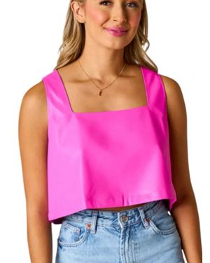 BuddyLove Manning Vegan Leather Top - Pink