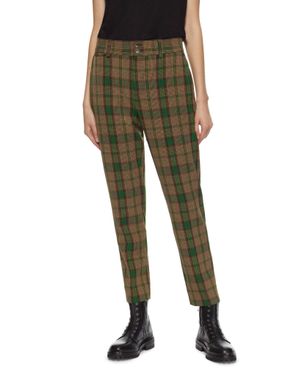 ON THIS DAY Tapered Plaid Pants - Green