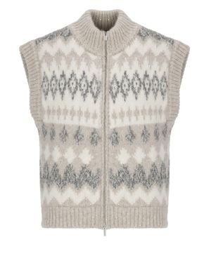 Peserico Sequin Patterned Vest - Gray