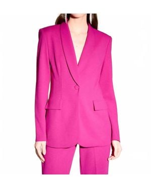 Joseph Ribkoff Bonded Crepe Knit Blazer - Pink