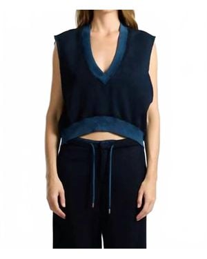 Cotton Citizen Geneva Cut Off Sweatshirt - Blue