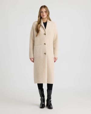 NVLT Longline Oversize Coatigan With Shawl Collar - Natural
