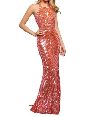 Sherri Hill Beaded Column Prom Dress - Red
