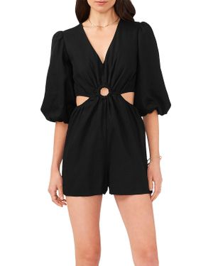 1.STATE Cut Out V Neck Romper - Black