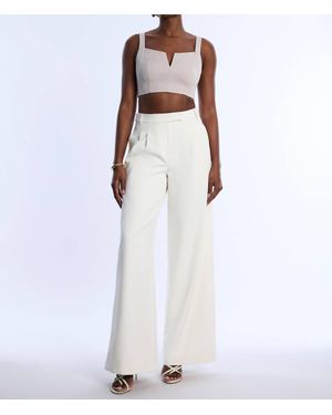 BCBGMAXAZRIA Pleat Front Wide Leg Pant - White