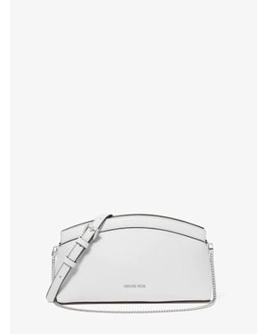 Michael Kors Mk Athena Small Leather Convertible Clutch - White