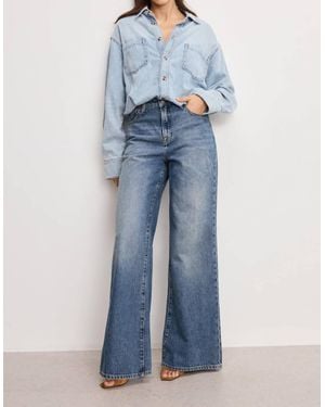 GOOD AMERICAN Oversized Shirt With Front Pockets - Blue