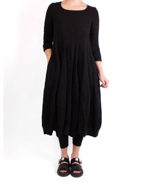 Grizas Three Quarter Sleeve Midi Dress - Black