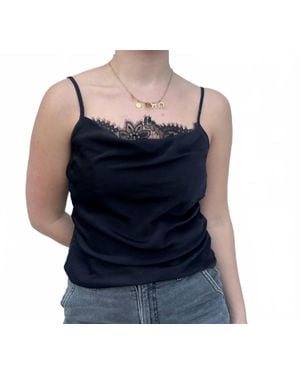 Suncoo Livia Silk Cami With Lace Insert - Blue
