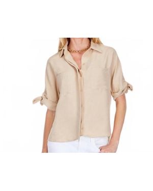 J joy Tie Sleeve Shirt - Natural