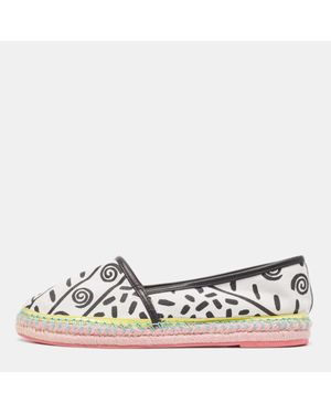 Sophia Webster Canvas And Leather Espadrille Flats - White