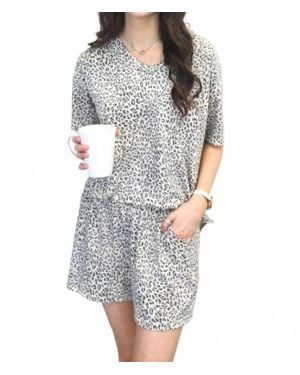Jess Lea Cool Cats Lounge Wear Shorts Set - Gray