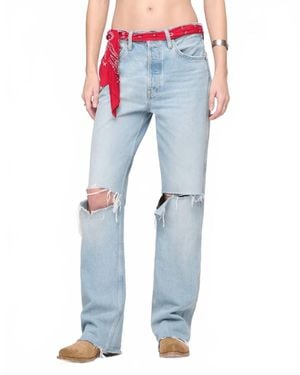 RE/DONE 90S High Rise Loose Jeans With Bandana - Blue