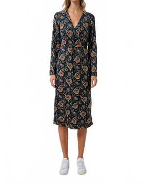 Flora Bea Kelli Midi Wrap Dress - Black