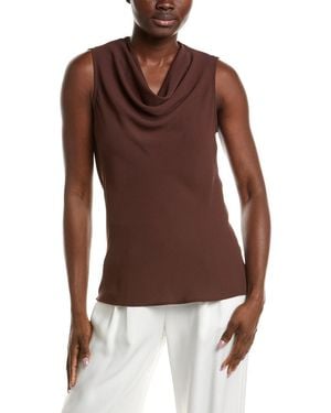 Anne Klein Solid Blouse - Brown