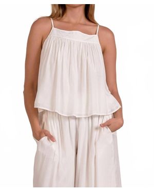 Elan Ophelia Flowy Tank - White