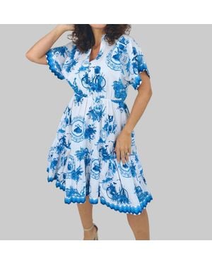 IslaPayal Rhodes Mini Pallet Dress - Blue