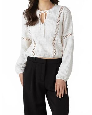 Dex Lace Textured Top - White